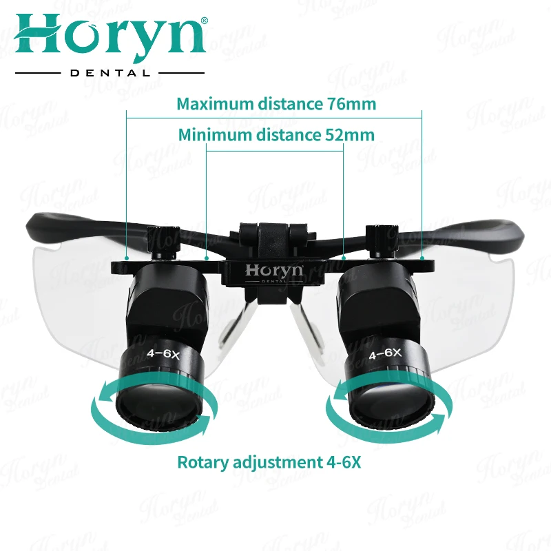 4X 5X 6X Dental Binocular Magnifiger Surgical Loupes with Light 5W Blub Wire Headlight Headlamp Lithium Battery 300-600mm