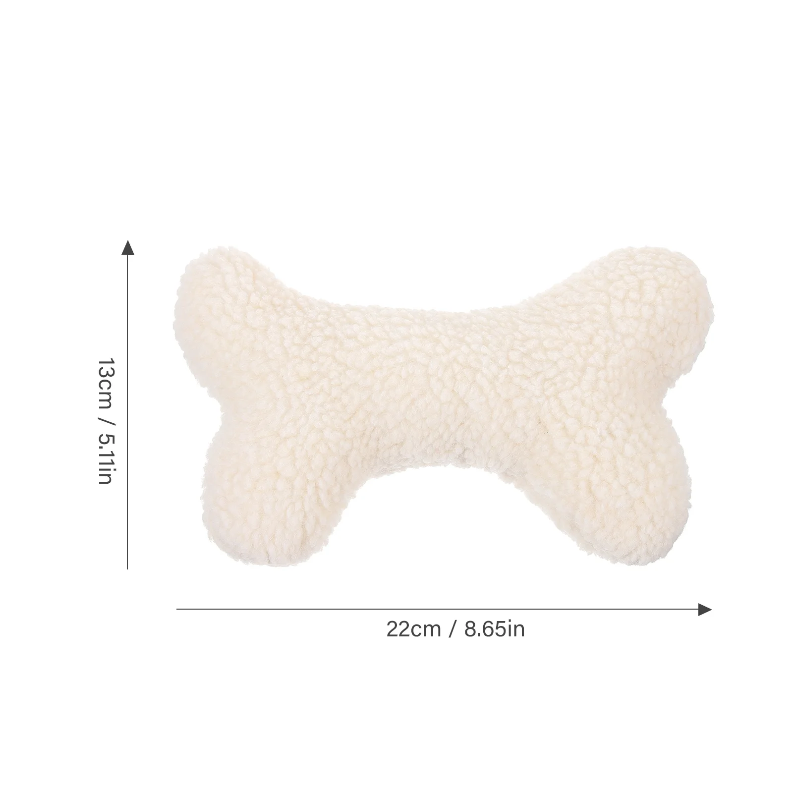 Vocalize Neck Pillow Wool Velvet Bone Dog Toy Travel Bones Plush Figure Toys for Small Dogs 22x13cm Sherpa Squeaky Funny