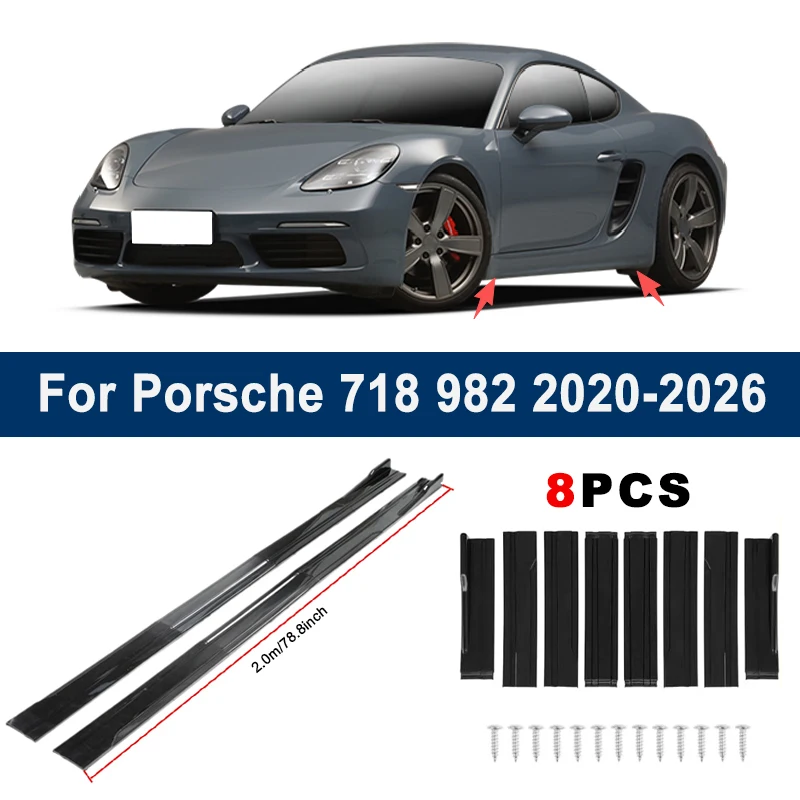 

2-секционные боковые накладки-спойлеры (2 м) для Porsche 718 982 2020-2026 - Гоночные боковые спойлеры, аксессуары для модификации кузова автомобиля