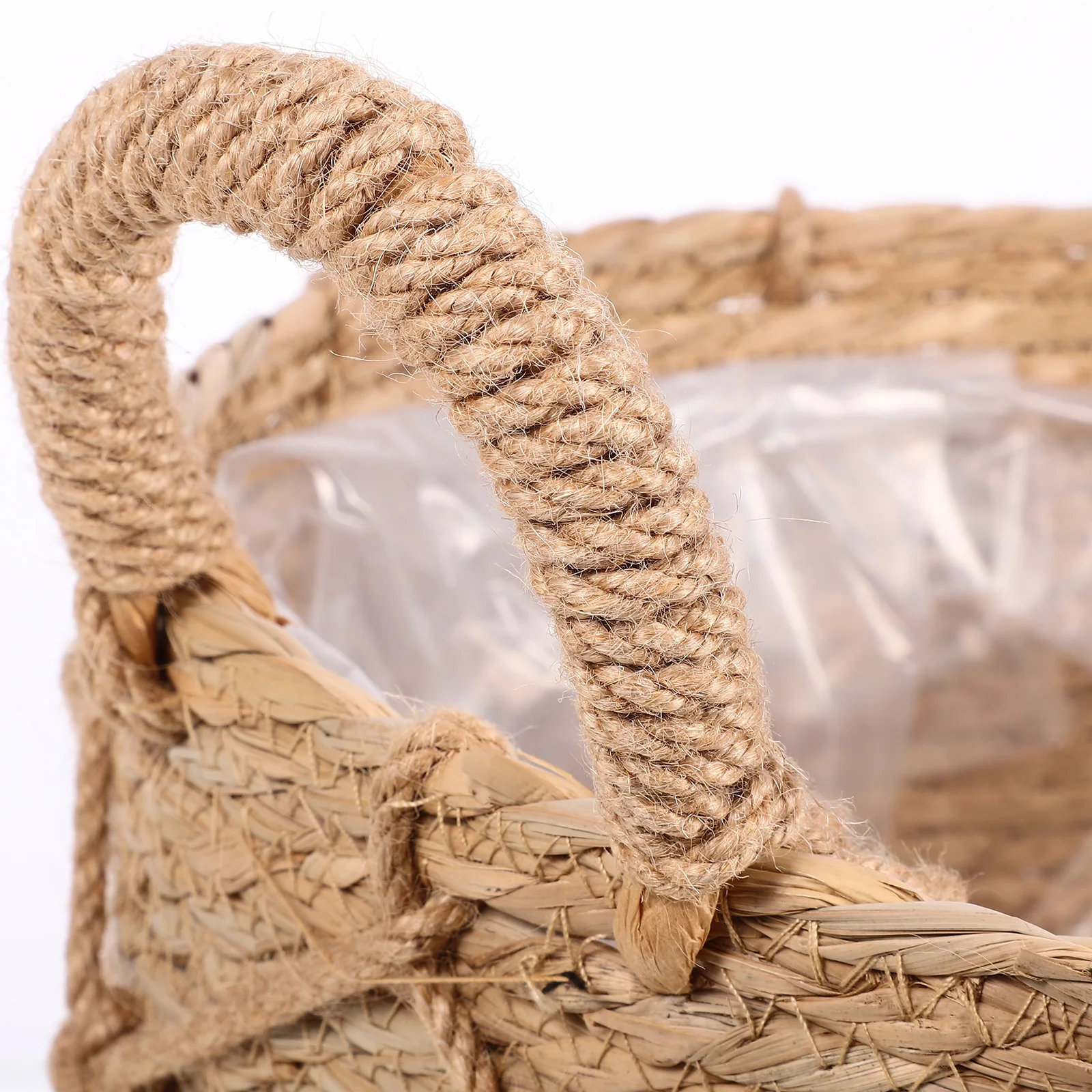 

Round Woven Planter Basket Decorative Flower Pot Cover Storage Container Indoor Plant Basket Multi Purpose Straw Polyester