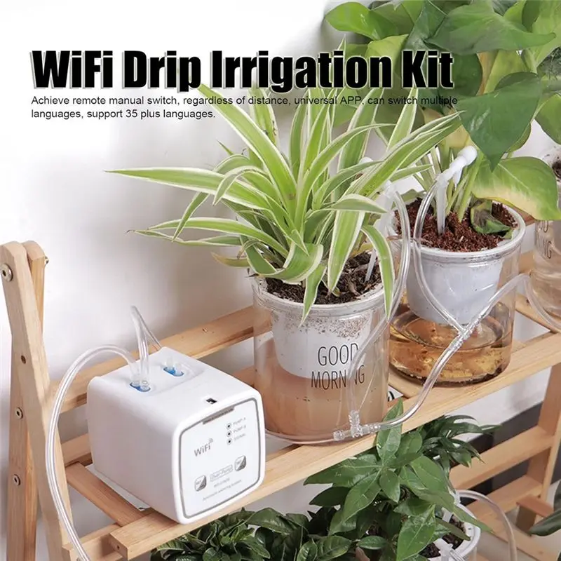 J1UL1N Timed Automatic WIFI Hydroponic Equipment Intelligent Watering Device Double Pump Drip Irrigation System For Potted Plant