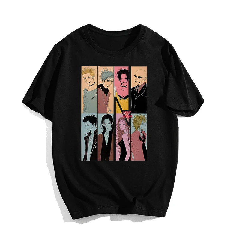 Eight Person Same Frame Lineup Osaki Nana Classic Anime Retro Rock Style T-Shirt Cotton Graphic Tee Men Women Summer Streetwear
