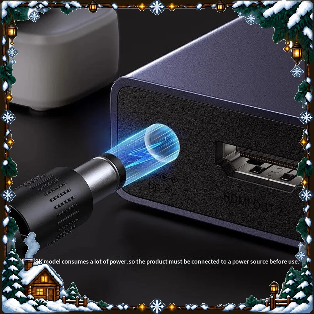 UGREEN CM694 HDMI 2.1 Splitter 1 in 2 Out 8K 60Hz Aluminum Dual Screen for Monitor TV Projector