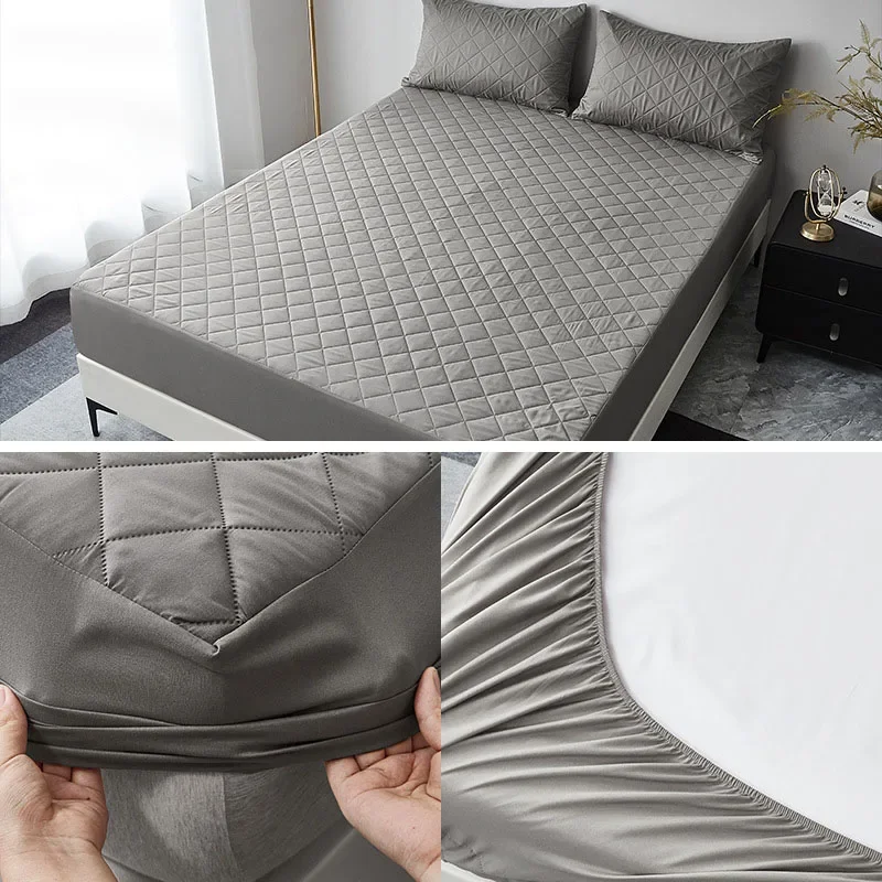 Waterproof Fitted Sheet Stain Resistant Easy To Clean Comfortable Snug Fit Mattress Protective Cover Bedroom Bedding