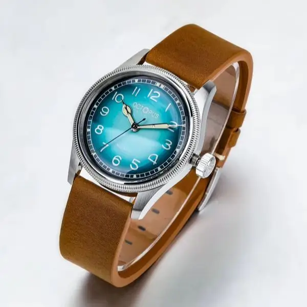 Octopus Men Automatic Watch Pilot 38mm Mechanical Wristwatch 10Bar Waterproof C3 Luminous Coin Bezel PT5000 SW200