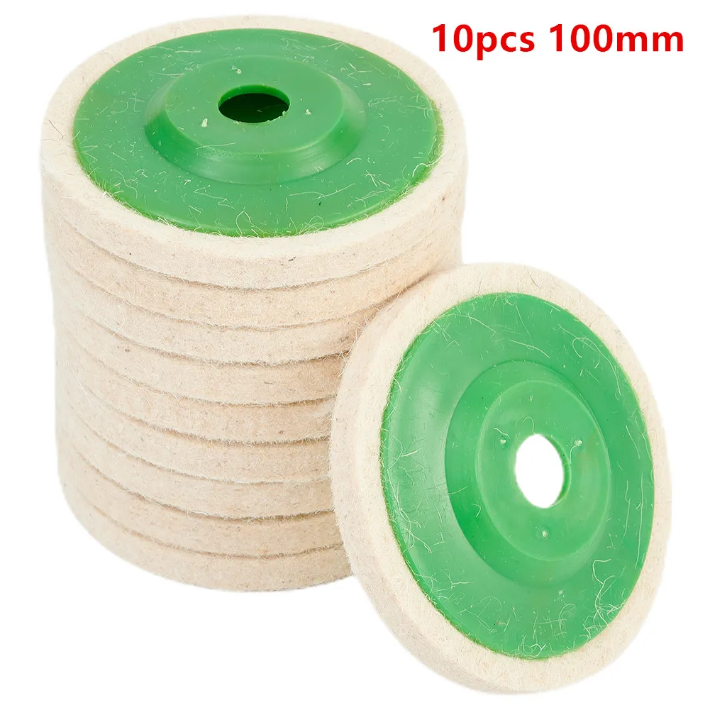 3/10Pcs 4'' Round Polishing Wheel Felt Wool Buffing Polishers Pad Buffer Disc Tools