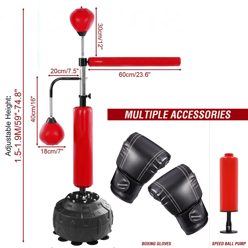 4 Positions Boxing Target Stick Kits 2pcs Kick Boxing Gloves Pad Punch Target Bag MMA Karate Muay Thai Free Fight Sanda Training