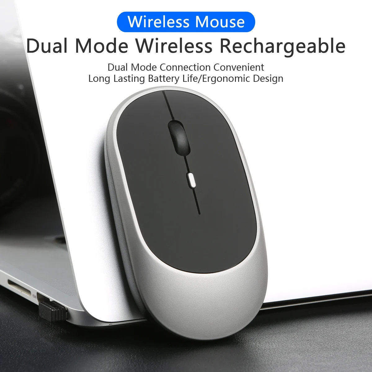 Wireless Mouse Bluetooth-compatible 2.4G Computer Mice Portable Rechargeable Dual mode Mouse for iPad Laptop Desktop Huawei/Mac image 5