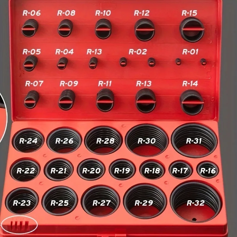 419PCS Rubber O-Ring Assortment Repair Box Universal Sealing Rings Kit for Faucet, Car, Excavator and Forklift Maintenance