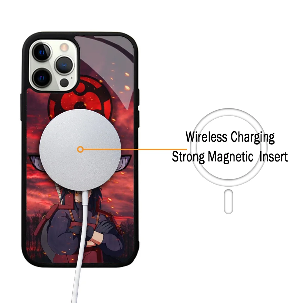 U-Uchiha M-Madara Itachi Phone Case For IPhone 11 12 13 14 15 Plus Pro Max Mirror Acrylic Cover For Magsafe Wireless Charging