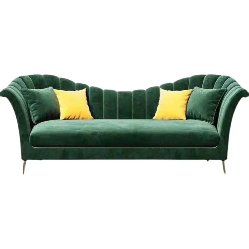 

Modern, single, double, triple curved, small apartment fabric sofa