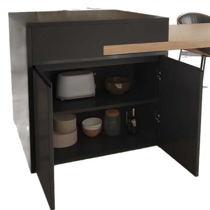 Tavolo Zhongdao integrato a scomparsa per uso domestico, con lastra di roccia piena, per riporre l'isola della cucina in stile antico