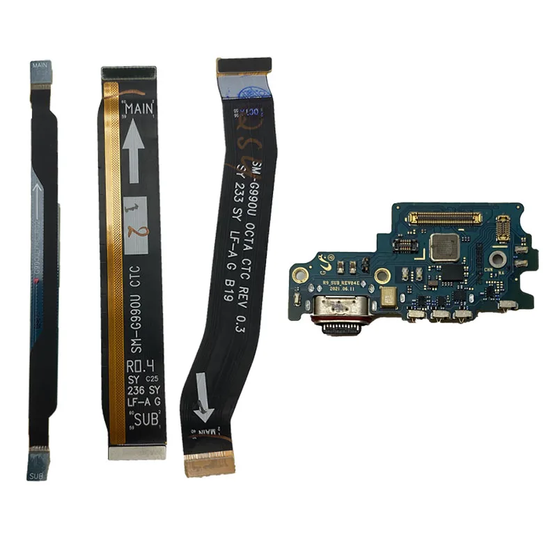 For Samsung Galaxy S21 FE 5G G9900 G990E G990B G990N Mian LCD Signal Antenna Flex Microphone Board Dock Charging Flex Cable