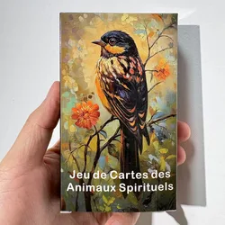 French Oracle Deck, Spirit Animals Oracle Cards, Animals Message Oracle Deck, French Tarot Deck, 12x7cm Cards, 52-Cards