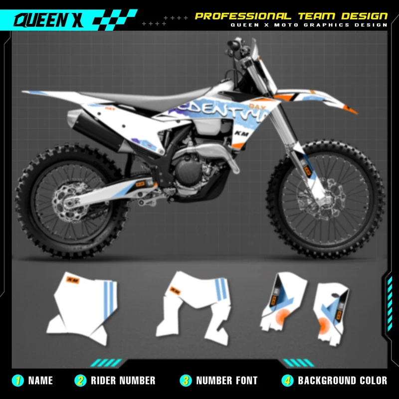 

QUEEN X MOTOR Custom Team Graphics Decals Stickers Kit For KTM 2023 2024 2025 SX SXF, 2024 2025 2026 EXC XC-W EXC-F 15