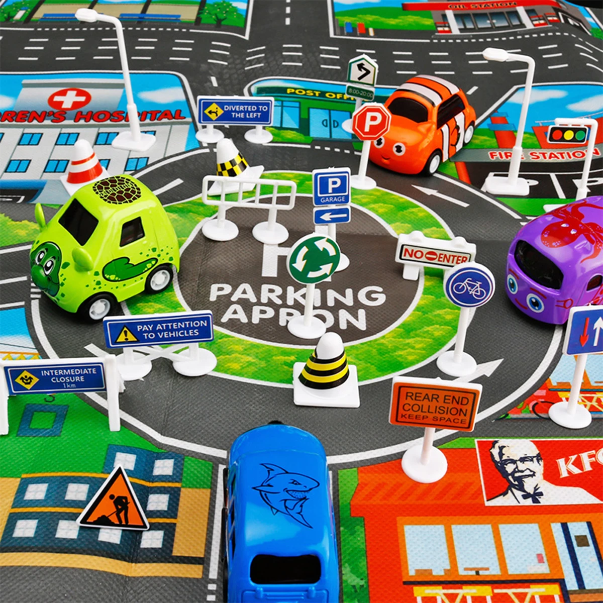 

112Pcs Traffic Sign Learning Set Perfect for Kids Toddlers Pre-School Road Safety Educational Gift Warning Sign