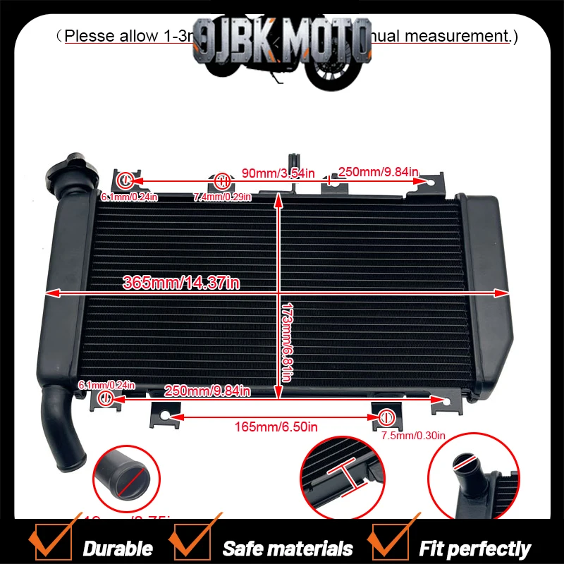 

Fit For KAWASAKI Ninja400 Ninja 400 Z400 Z 400 2018-2022 New Motorcycle Engine Radiator Coolant Cooler Cooling Water Tank System