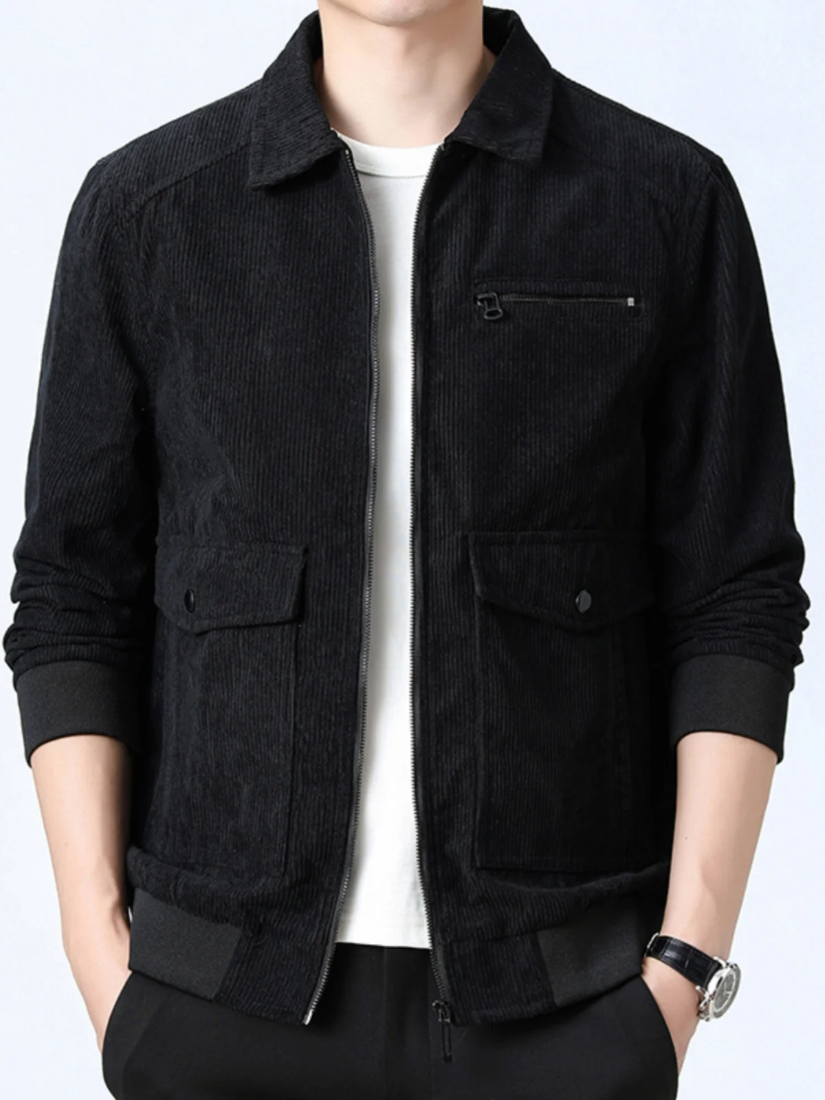 

Мужская повседневная куртка 2025: Новинка весна-осень, с отложным воротником, в стиле рабочей одежды, простая, модная, бренд Haome, для отдыха, универсальная, для мужчин среднего возраста.