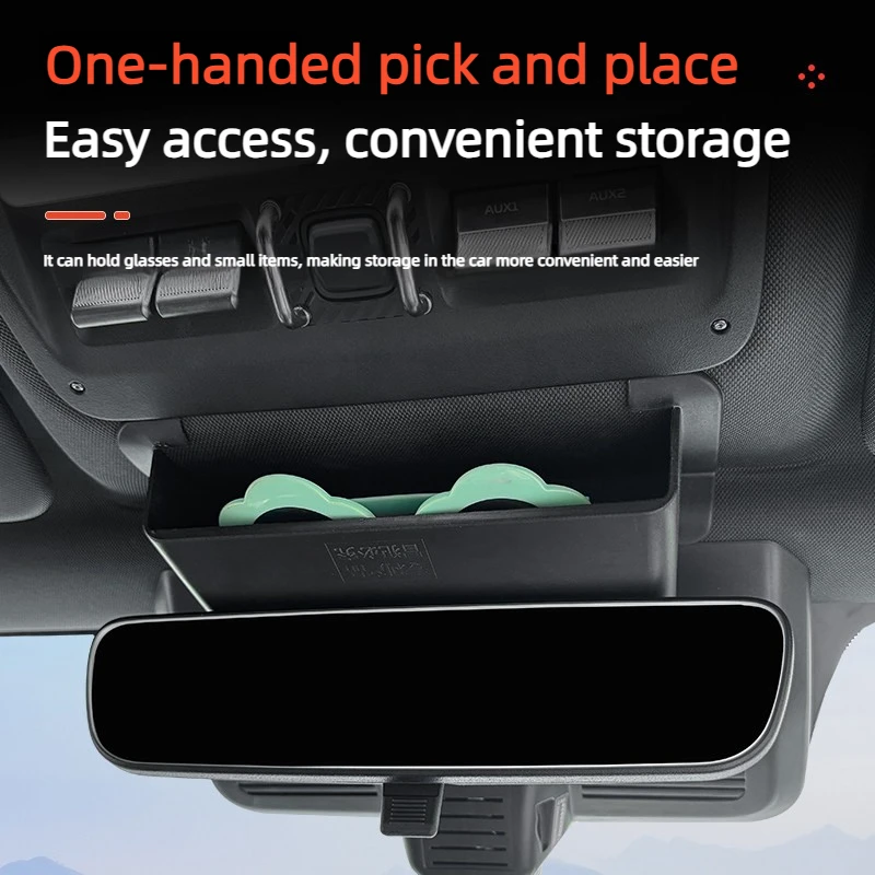 AEBY For Chery iCAR V23 Car Sunglasses Holder Visor Clip Eyeglass Case Small Items Storage Box Interior Accessory