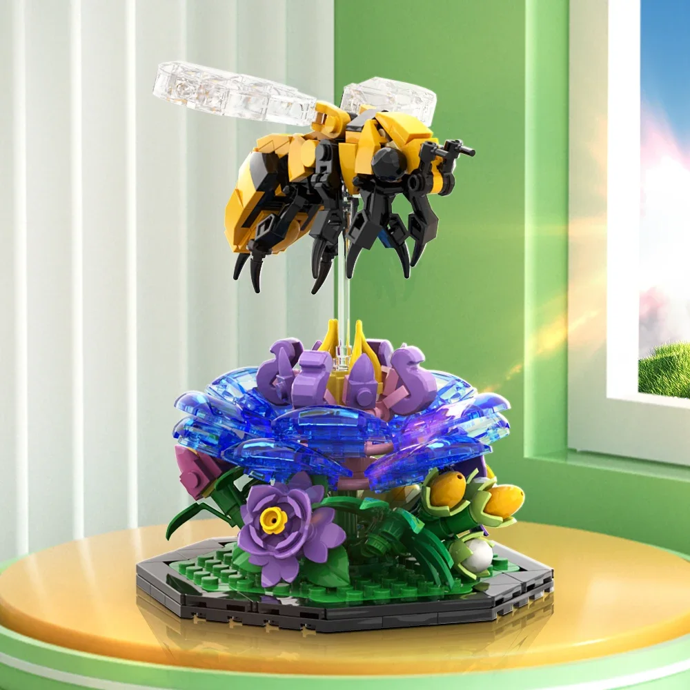 Gobricks moc mundo animal borboleta abelha libélula diy blocos de construção modelo inseto mundo crianças educação tijolos para crianças brinquedos