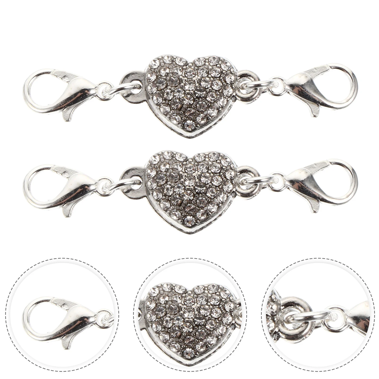 

4 PCS Necklace Clasp Heart DIY Jewelry Tool Chain Bracelet Connector Alloy Extender