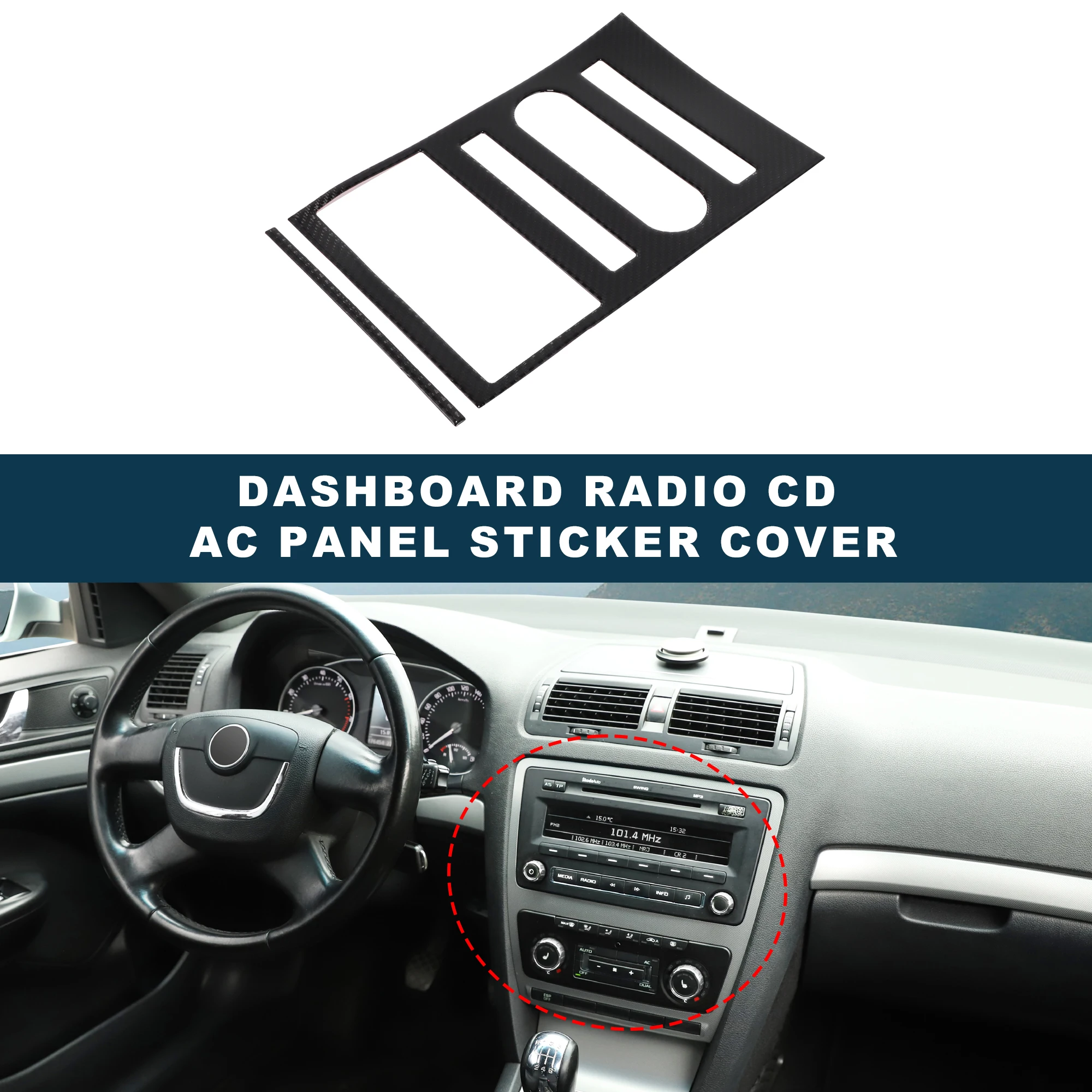 

UXCELL Dashboard Radio CD AC Panel Sticker Cover for Dodge for Ram 1500 2009-2012