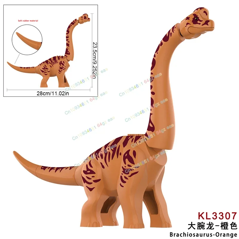 Roze Groen Grijs Geel Oranje Dino Brachiosaurus Jurassic Modellen Bouw Bolcks Actiefiguren Accessoires Creatief Bakstenen Speelgoed