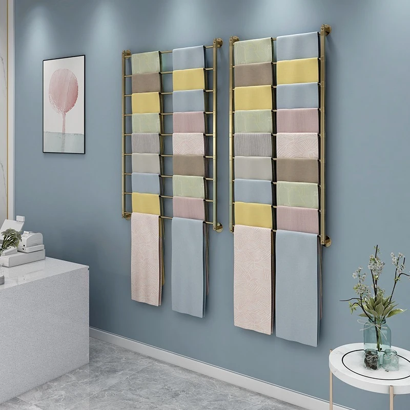Scarf Display Towel Rack Wall‑mounted Open Design Towel Rack Multi‑layer Clothes Storage Hangers Durable Household Organizer
