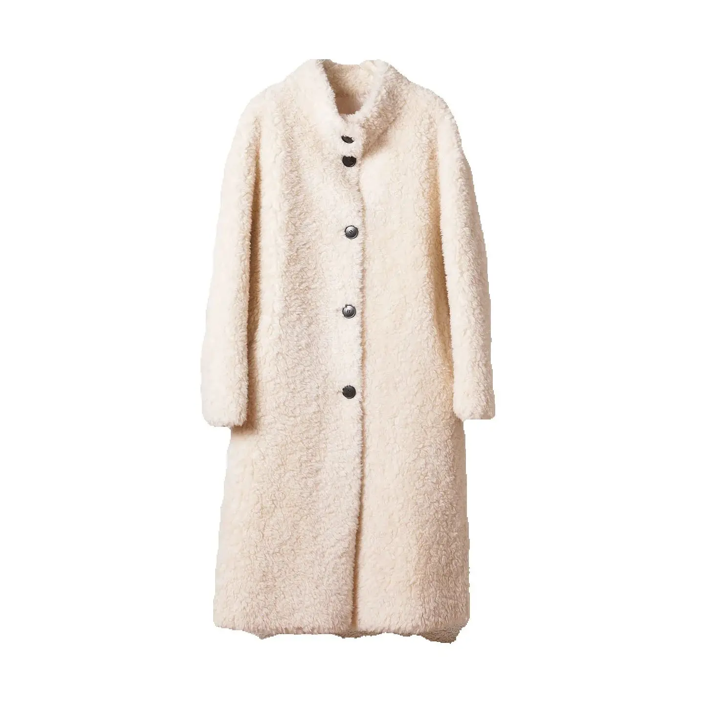 

Stand-up collar mid-length fur coat for women, mid-length fur coat for women, granular lambskin