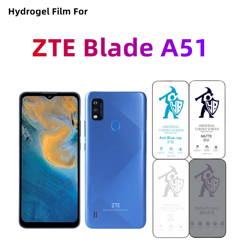 2 uds película de hidrogel mate para ZTE Blade A51 Protector de pantalla para ZTE Blade A51 cuidado de los ojos privacidad Anti espía película protectora mate