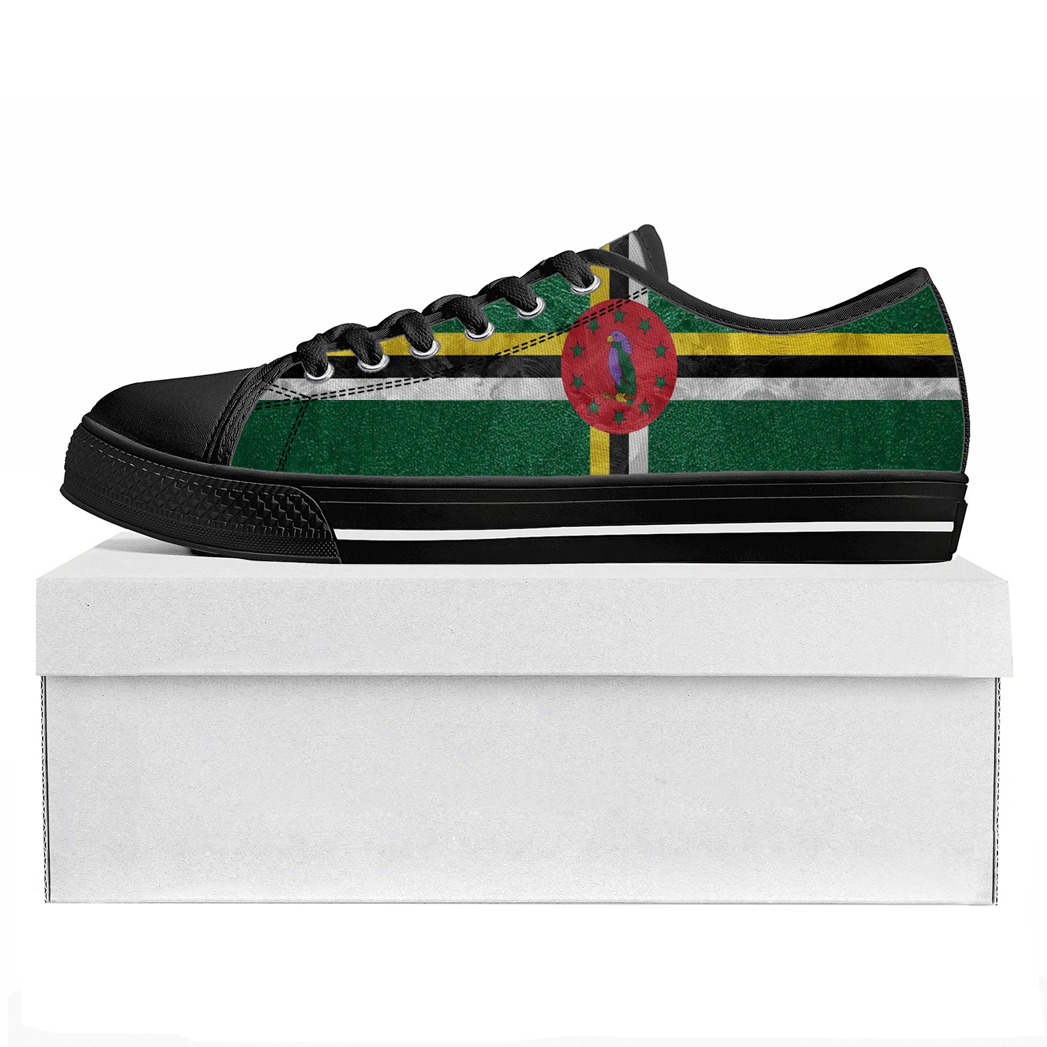 Commonwealth of Dominica Flag Low Top High Quality Sneakers Mens Womens Teenager Canvas Sneaker Prode Couple Shoes Custom Shoe