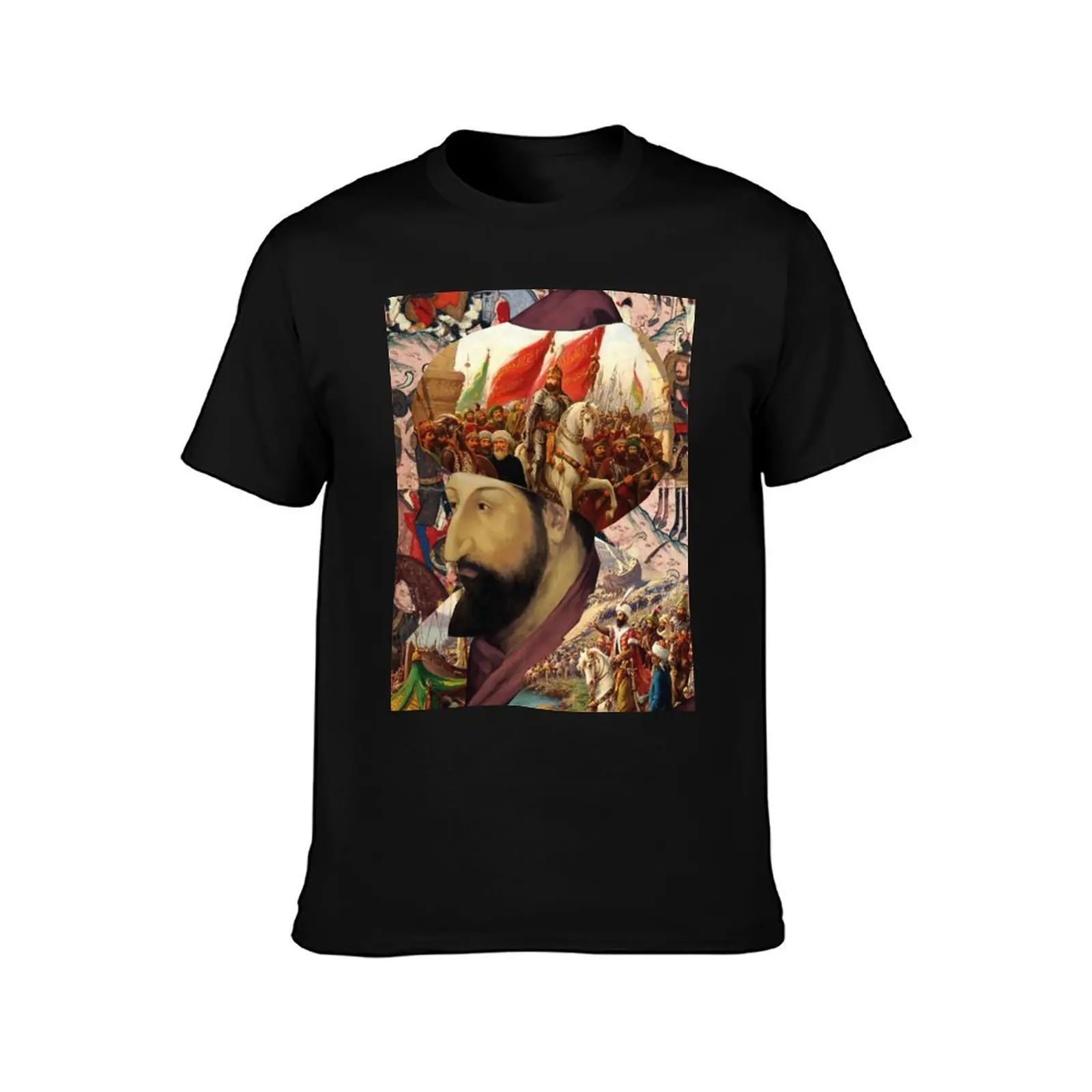 Fatih Sultan Mehmet Collage T-Shirt Non-Shrink Basic Cotton T-Shirt