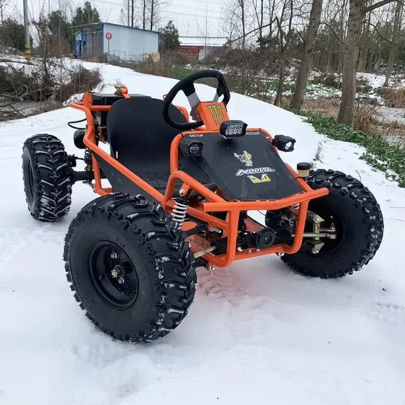 Buggy da neve elettrico 48V doppio motore Go Kart 1000W albero e modalità di trasmissione della catena motrice del motore