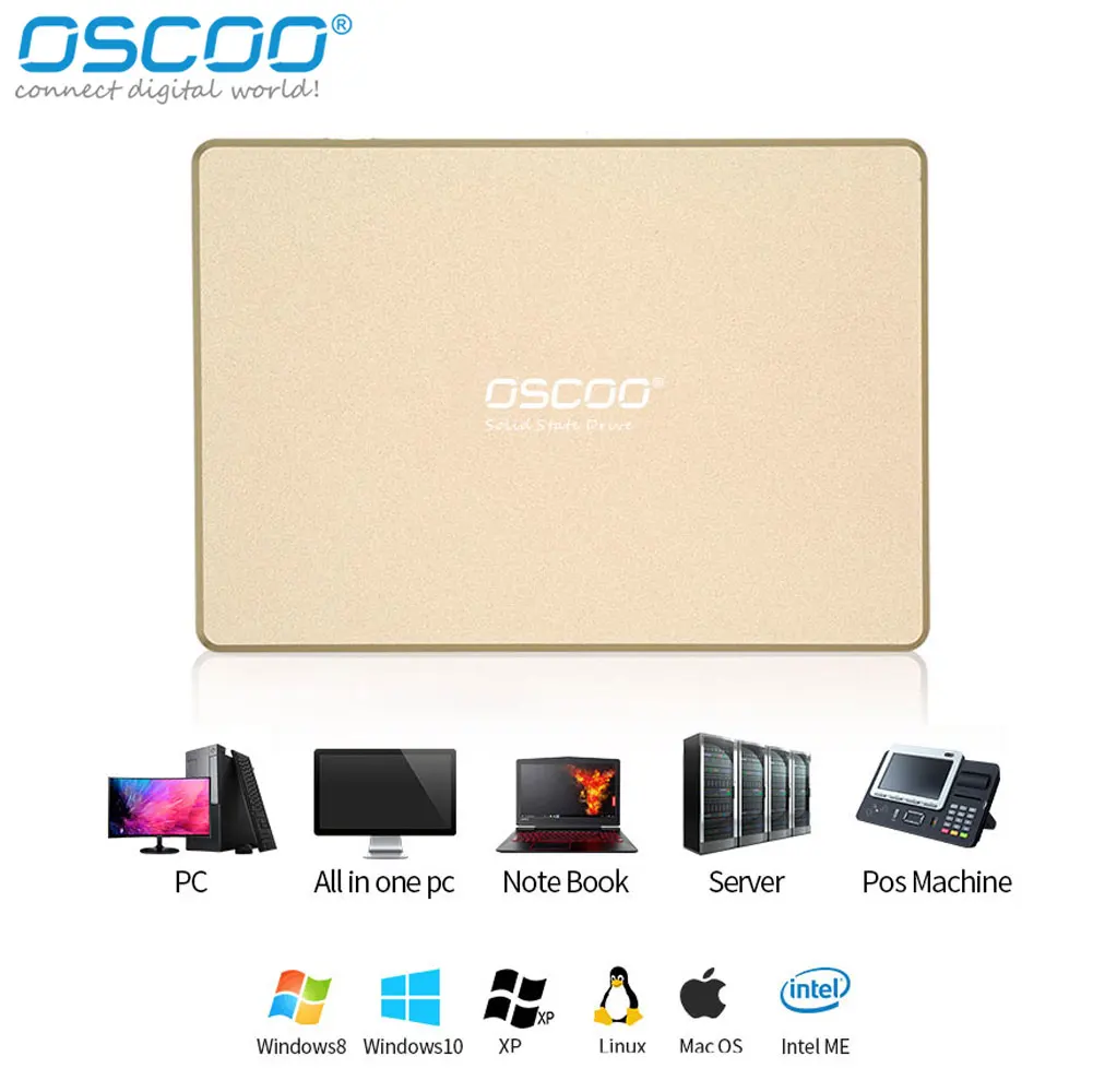 OSCOO 2,5 pulgadas SATA3 SSD MLC Flash 512GB 1TB unidad de disco duro SSD 128GB 256GB unidad interna de estado sólido para ordenadores portátiles de escritorio