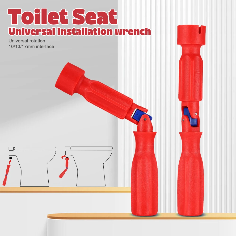17/13/10mm New Universal Toilet Seat Removal Tool - Bathroom Wrench for Fast Installation/Removal of Commode Seat Bolts & Nuts