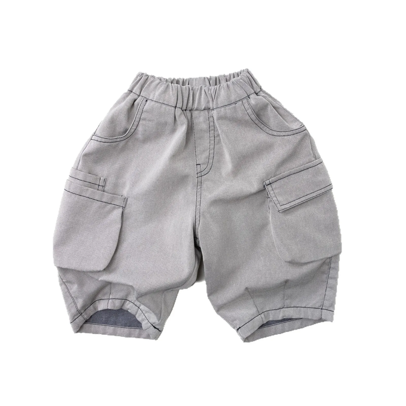 2026 Spring Summer New Children Loose Pocket Trousers Fashion Boys Casual Pants Cotton Girls Solid Harem Pants Kids Clothes