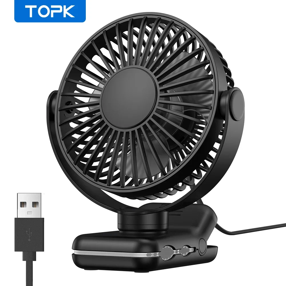Mini Portable Clip on Fan,USB Desk Fan,3 Speeds Quiet Wind 720° Rotate Personal Electric Fan,Standing Fans for Room Home