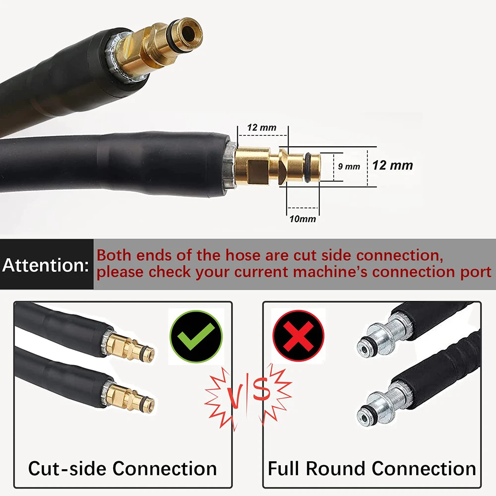 For Karcher Hose 6-20m Pressure Washer Extension Hose K-Series for K2 K3K4 K5 K6 K7 Click Quick Connector Car Karcher Gun Washer
