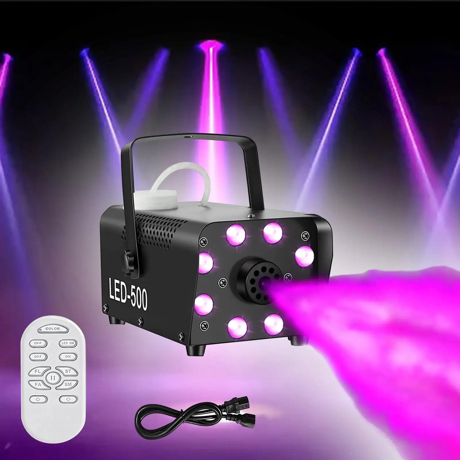 Mistmachine Met Verlichting Podium Show Kleurrijke Bruiloft Podium Fogger Party Disco Halloween Rookmachine Draagbare Led Rookmachine