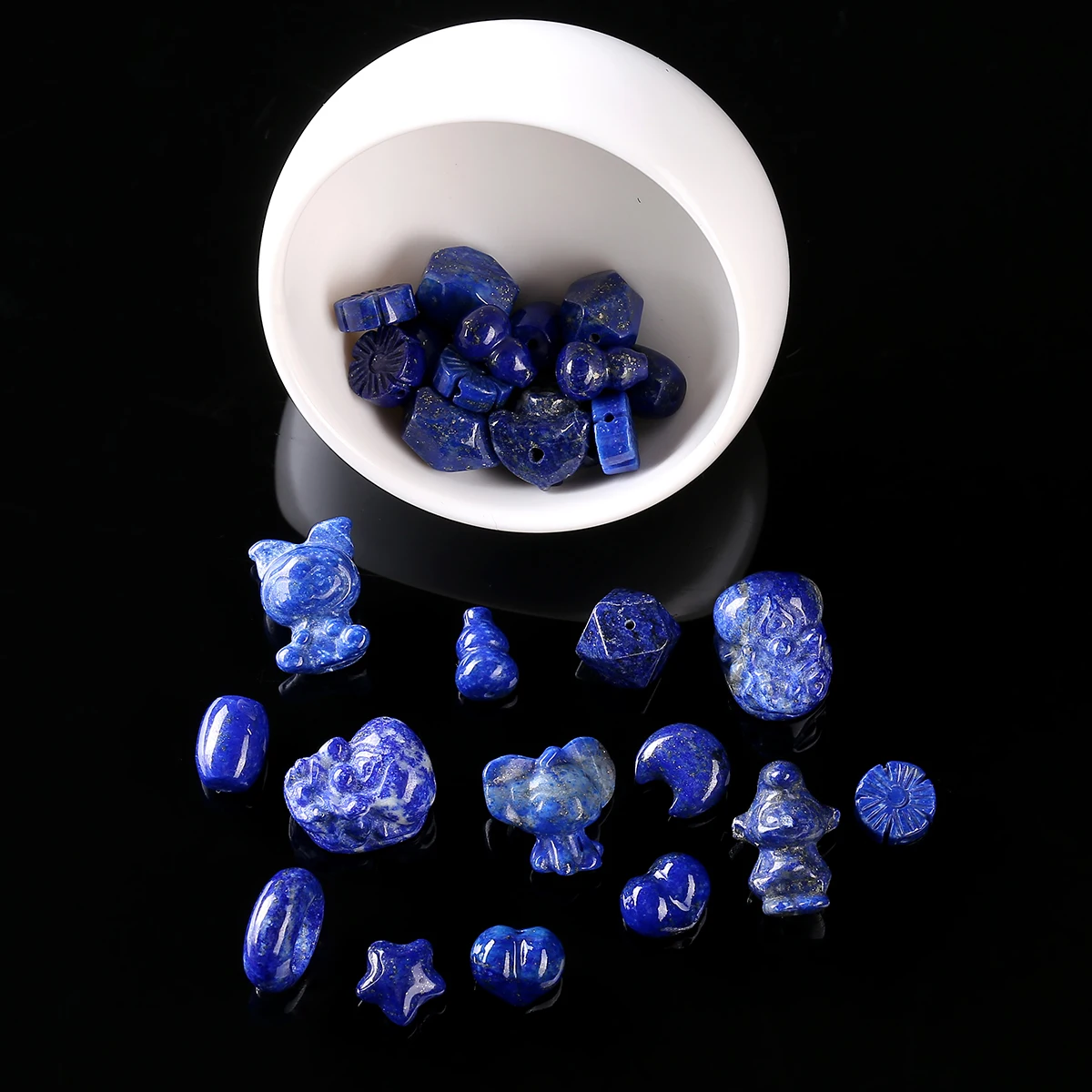 

1 Pc Natural Stone Lapis Lazuli Carved Gourd Irregular Shape Bead Charms for Jewelry Making DIY Bracelet Necklace Accessories