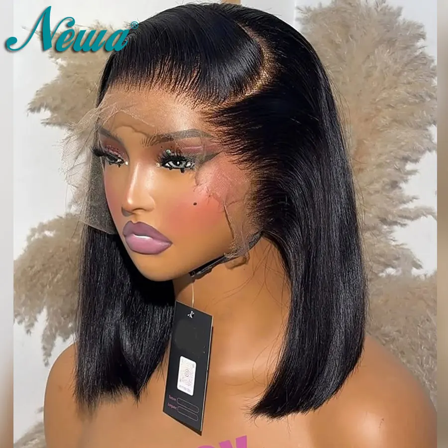 

Newa Hair 13x4/13x6 HD Парик Фронта Шнурка Человеческие Волосы Бесклеевой Парик Skinlike Real HD Парик Фронта Шнурка Короткий Боб Парик Прямые HD Парики