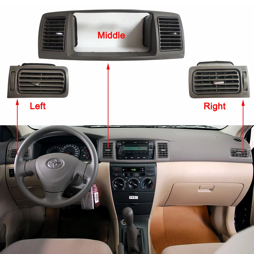 Car Frame Fascia For Toyota Corolla EX E120 Altis Air Grille Android Radio Fitting Panel Car Air Conditioning Air Vent Outlet