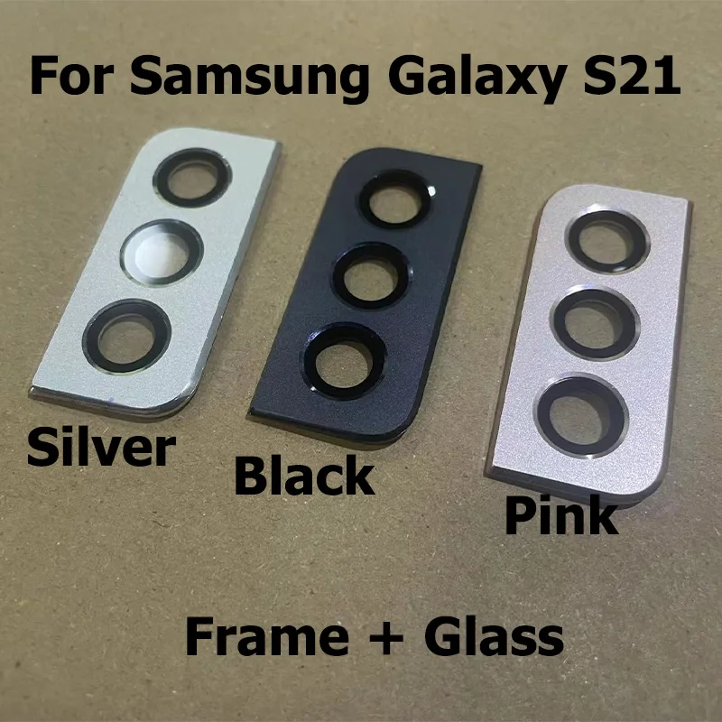 Back Camera Glass Lens For Samsung Galaxy S21 Plus Ultra 5G Rear Camera Glass Frame Cover With Adhesive Sticker Glue