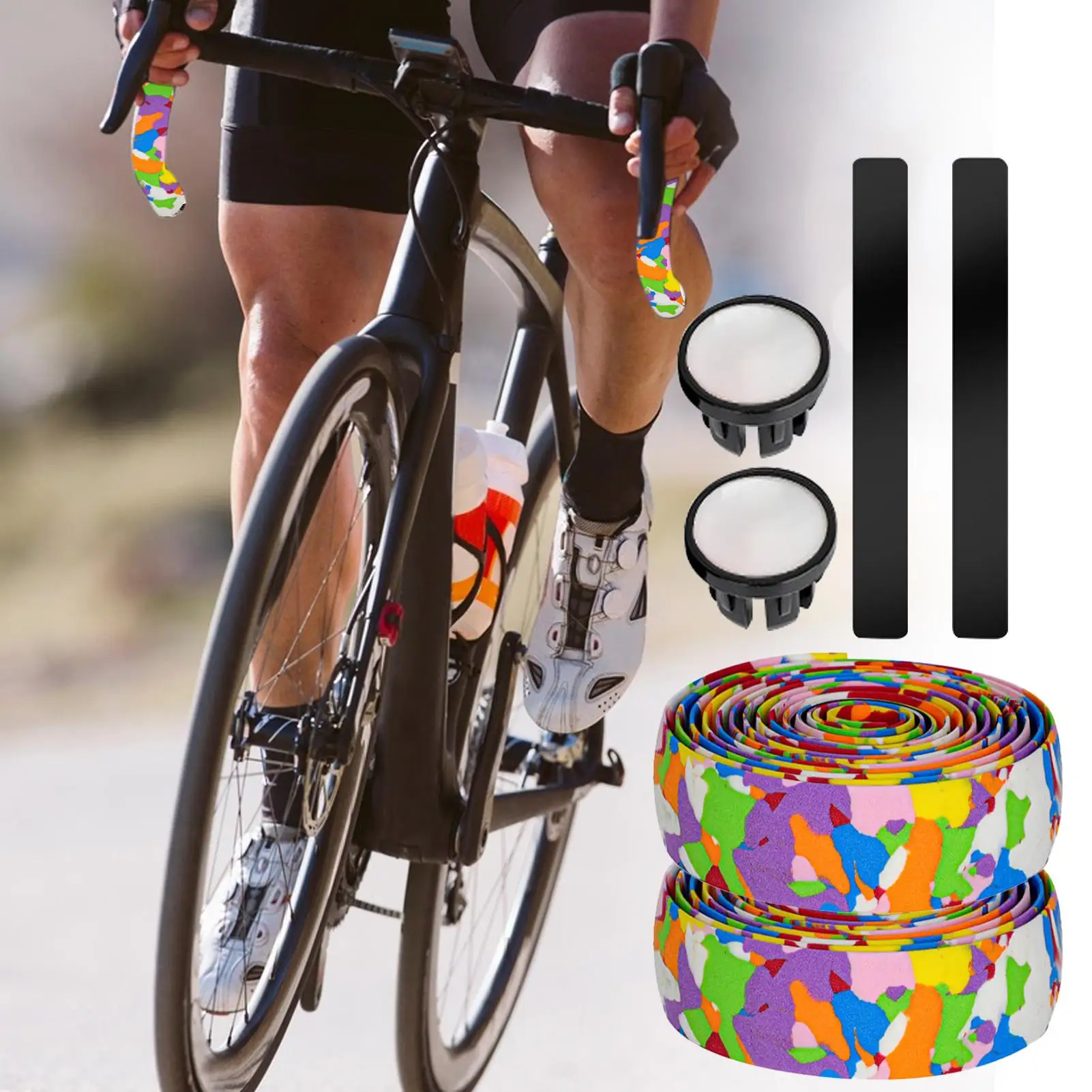 

Bike Handlebar Tape EVA Adhesive Shock-Absorbing Grip Road Bike Handlebar Tape For Riding Motorcycling Comfort Upgrade