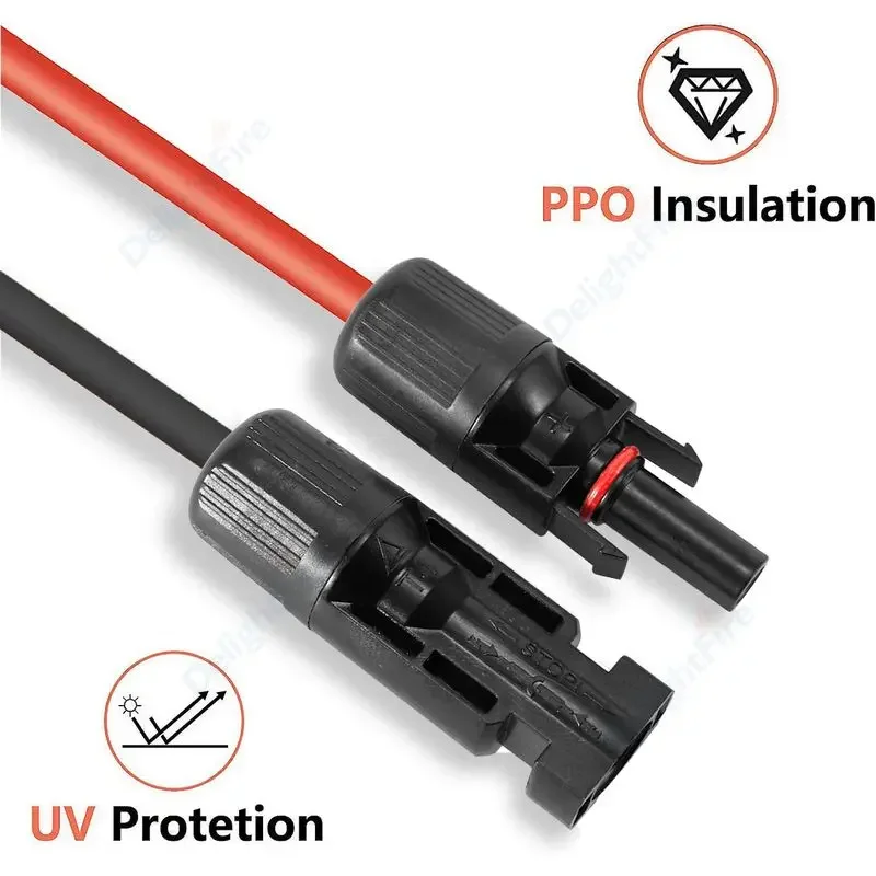 Solar Extension Cable Single End Tinned Copper Strand Wire With Female Male Connectors for Boat Marine Auto Car RV PV Systems