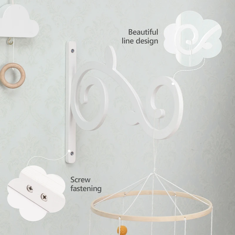 Sonajeros de pared para cama de bebé, soporte para cuna de recién nacido, campana de madera, carrusel móvil para cuna, Juguete Musical para niños, regalo, 0-12 meses