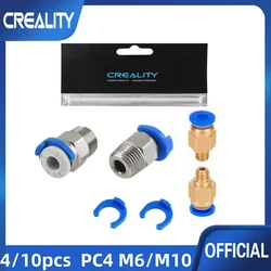 4/10PCS PC4-M6 M10 Pneumatic Connector Fitting for Creality Ender 3/3 Pro/3 V2 Ender5/5 Pro/5 Plus CR-10/10S Hotend Extruder Kit