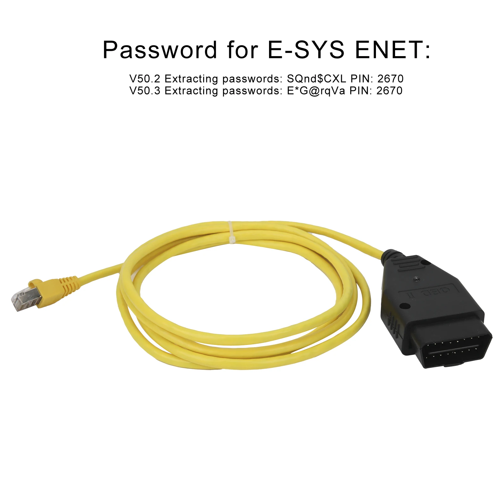 Diagnostic Service Tools Ethernet to OBD Cable ENET Interface Data Coding Diagnostic Tool Fit for F/1/3/5/7 Series OBD2 Cable