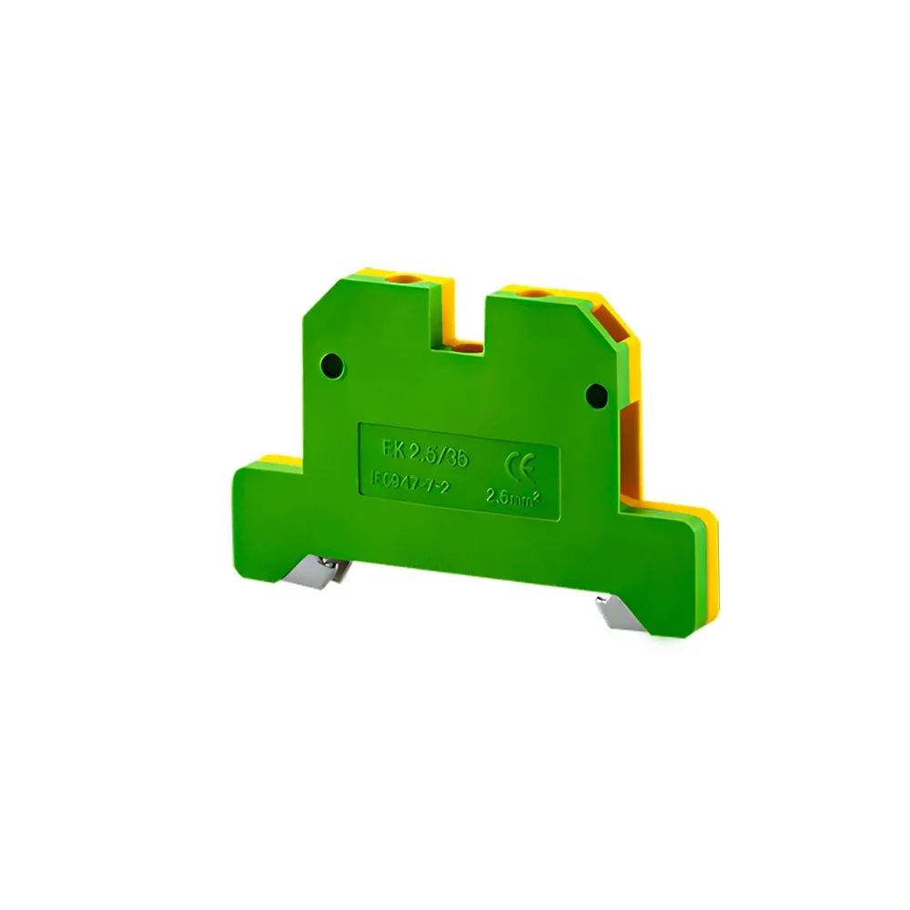 Wire Conductor 10Pcs EK-2.5/35 Connector Ground Screw Connection Din Rail Terminal Blocks EK2.5/35