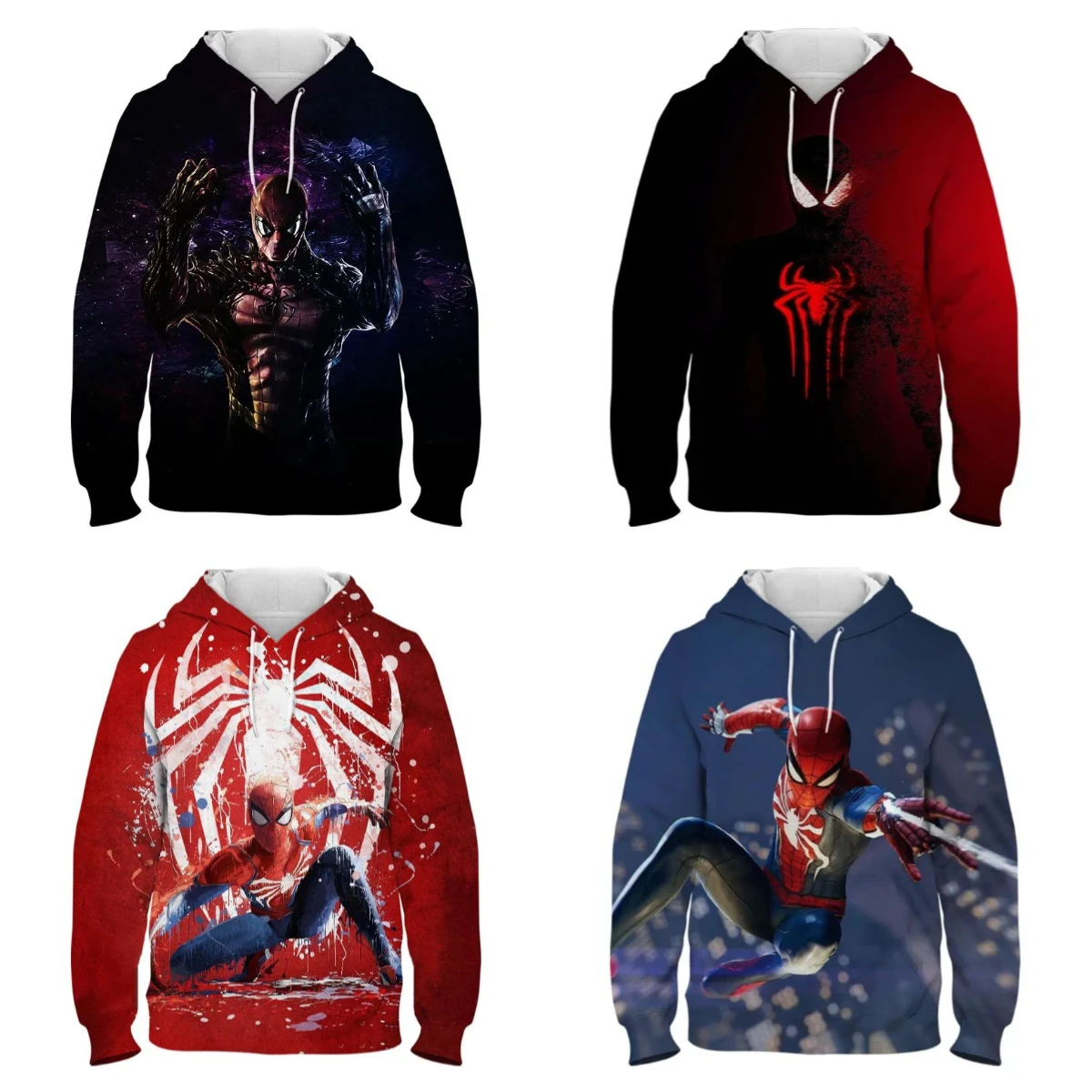 

Marvel Autumn Winter Adult Kids Spider-Man Hoodie Fashion Clothing Long Sleeve Hooded Coat Pullover Casual Stylish Streetwear